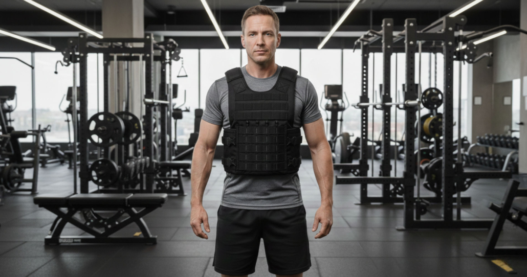 The men at gym with Weight Vests