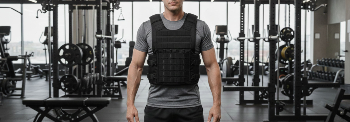 The men at gym with Weight Vests